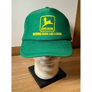 Vintage John Deere “Nothing Runs Like a Deere” Trucker‎ Mesh Rope Snapback Hat